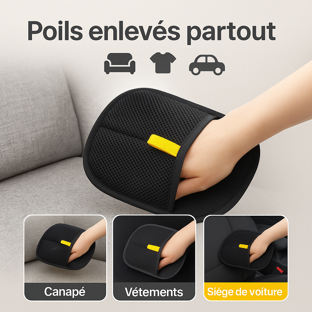 Gants réutilisables pour le nettoyage des poils d'animaux