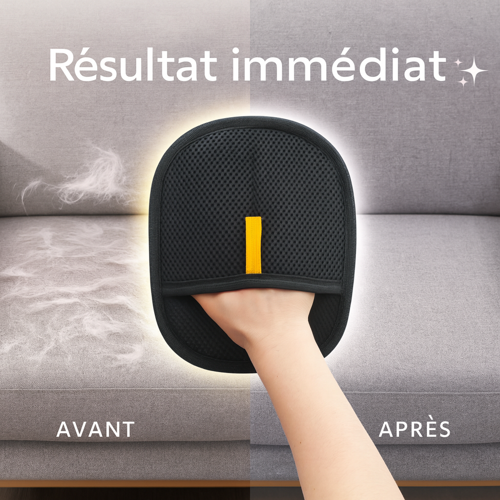 Gants réutilisables pour le nettoyage des poils d'animaux
